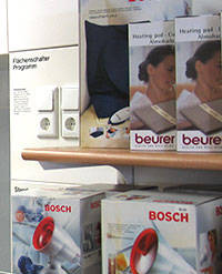 Produkte zu ihrem Wohlbefinden, vom Heizkissen bis hin zur Rotlichtlampe der Marken beurer, Bosch